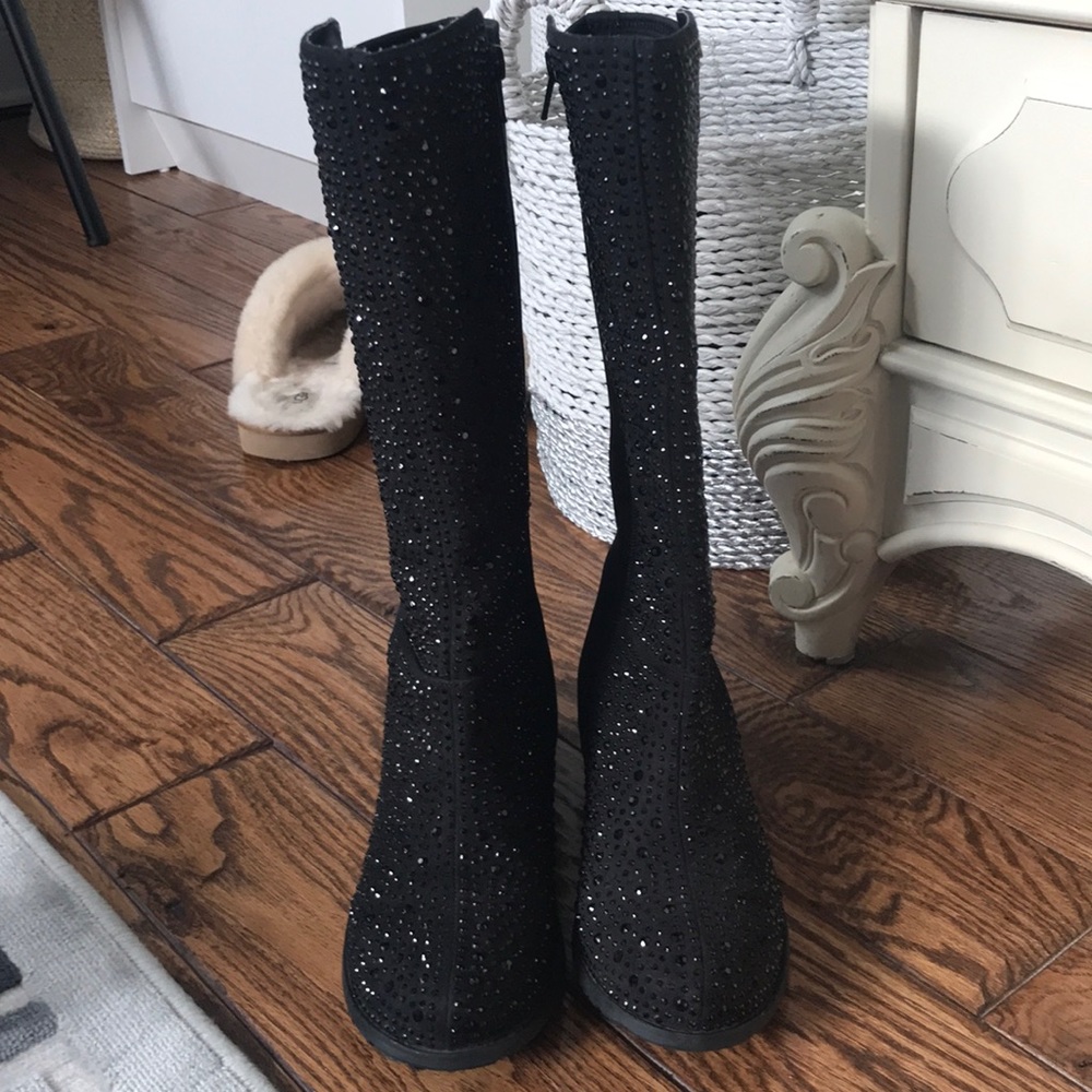 girls stuart weitzman bedazzled knee high boots